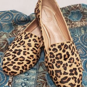 Land's End Leopard Flats Calf Hair and Leather 11B